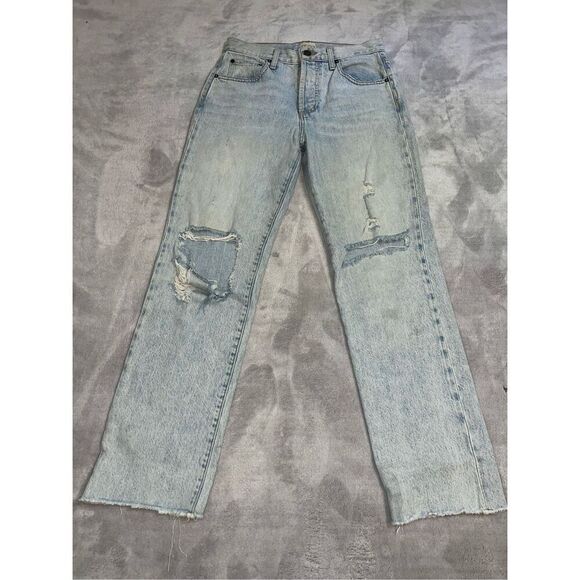 Alice & Olivia Cotton Straight Fit Raw Hem Jeans 27 - Picture 3 of 9